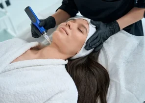 Girl getting Microneedling services | The Aesthetic dmc in Tucson, AZ